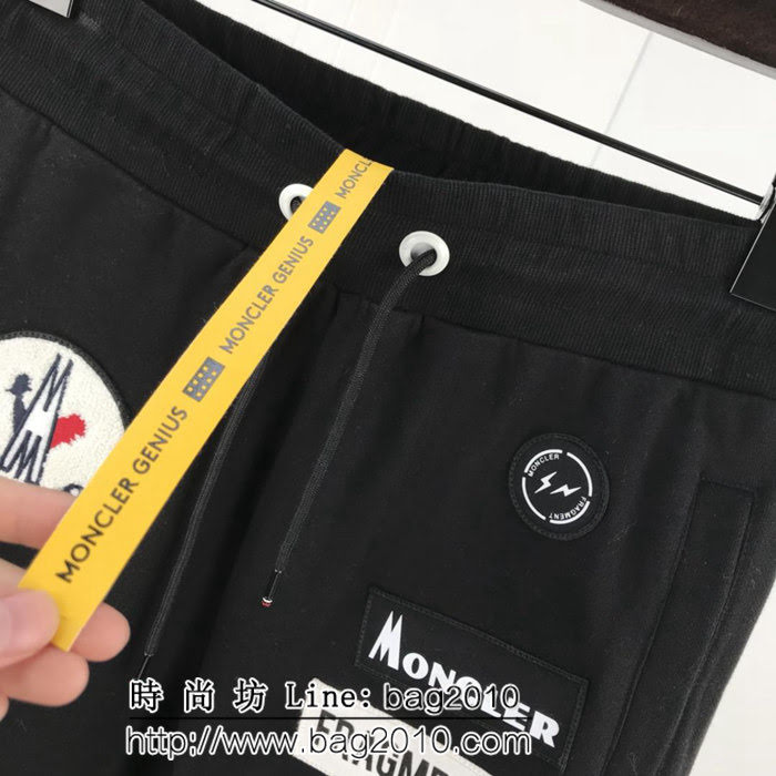 MONCLER蒙口 X Fragment 18SS蒙口藤原浩 閃電限定 Backstag螺紋棉男款衛褲 ydi1830